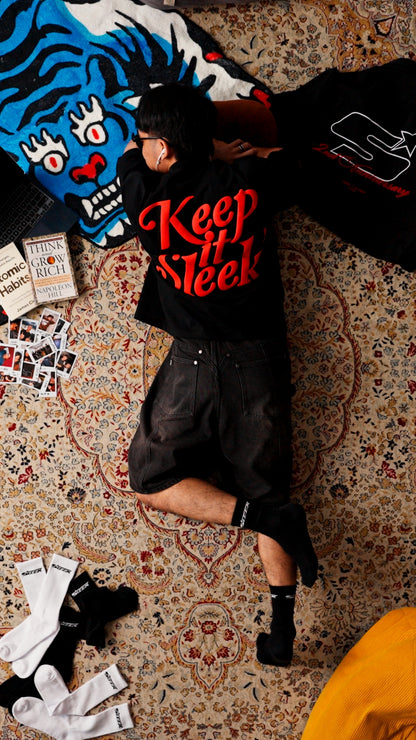 'KIS' Boxy Tee - Black